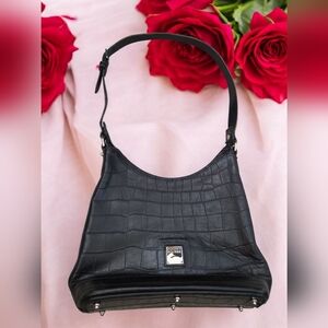 Dooney & Bourke Black Croc-Embossed Women's Bag Vintage
